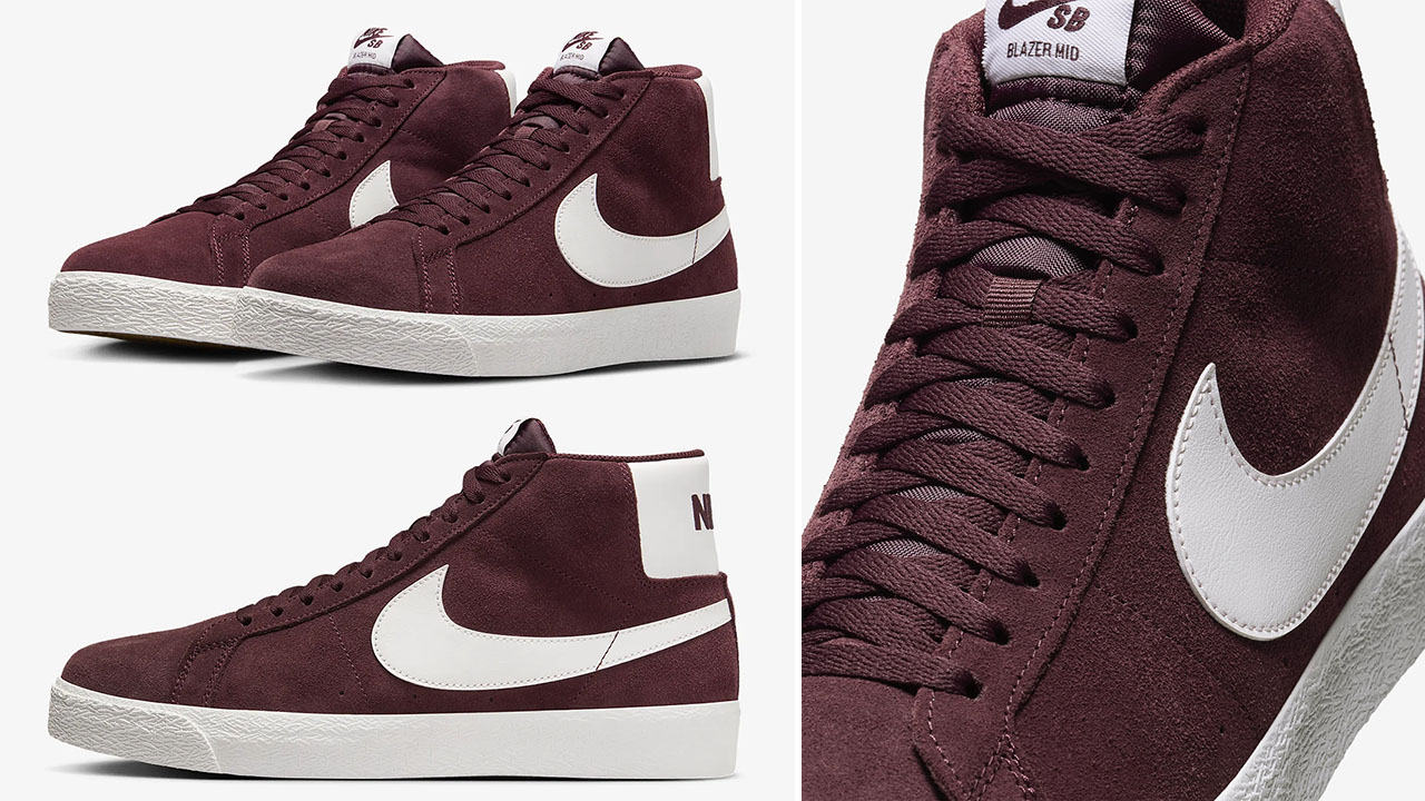 Nike SB Zoom Blazer Mid Burgundy Crush Summit White Sneakers