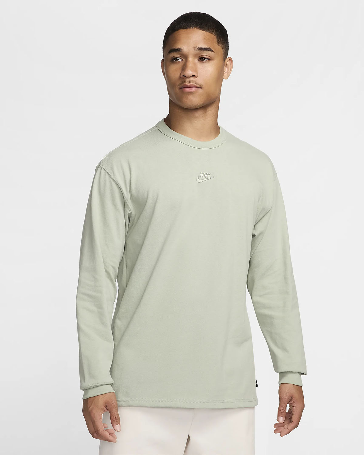 Nike Sportswear Premium Essentials Mens Long Sleeve T Shirt Jade Horizon 1