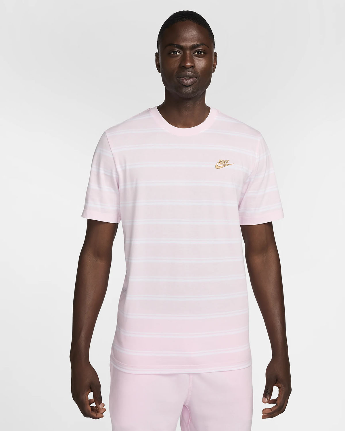 Nike Sportswear Striped T Shirt Pink Foam