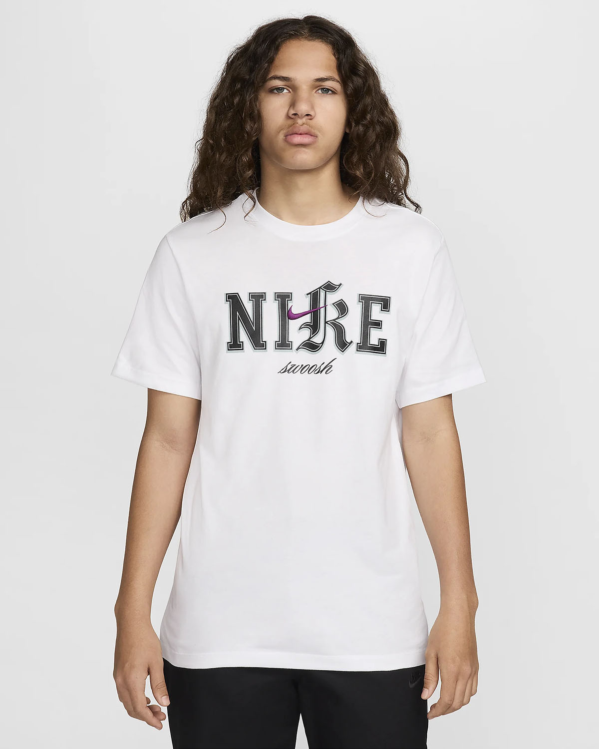 Nike Sportswear T Shirt White Black Viotech 1