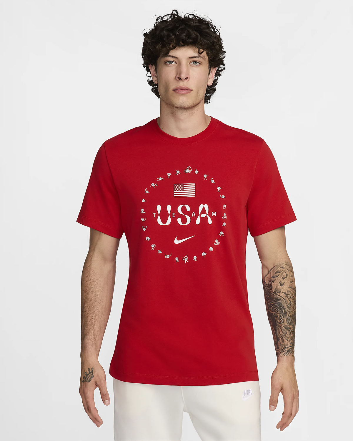 Nike Team USA Olympic Premium Essential Icon T Shirt Red