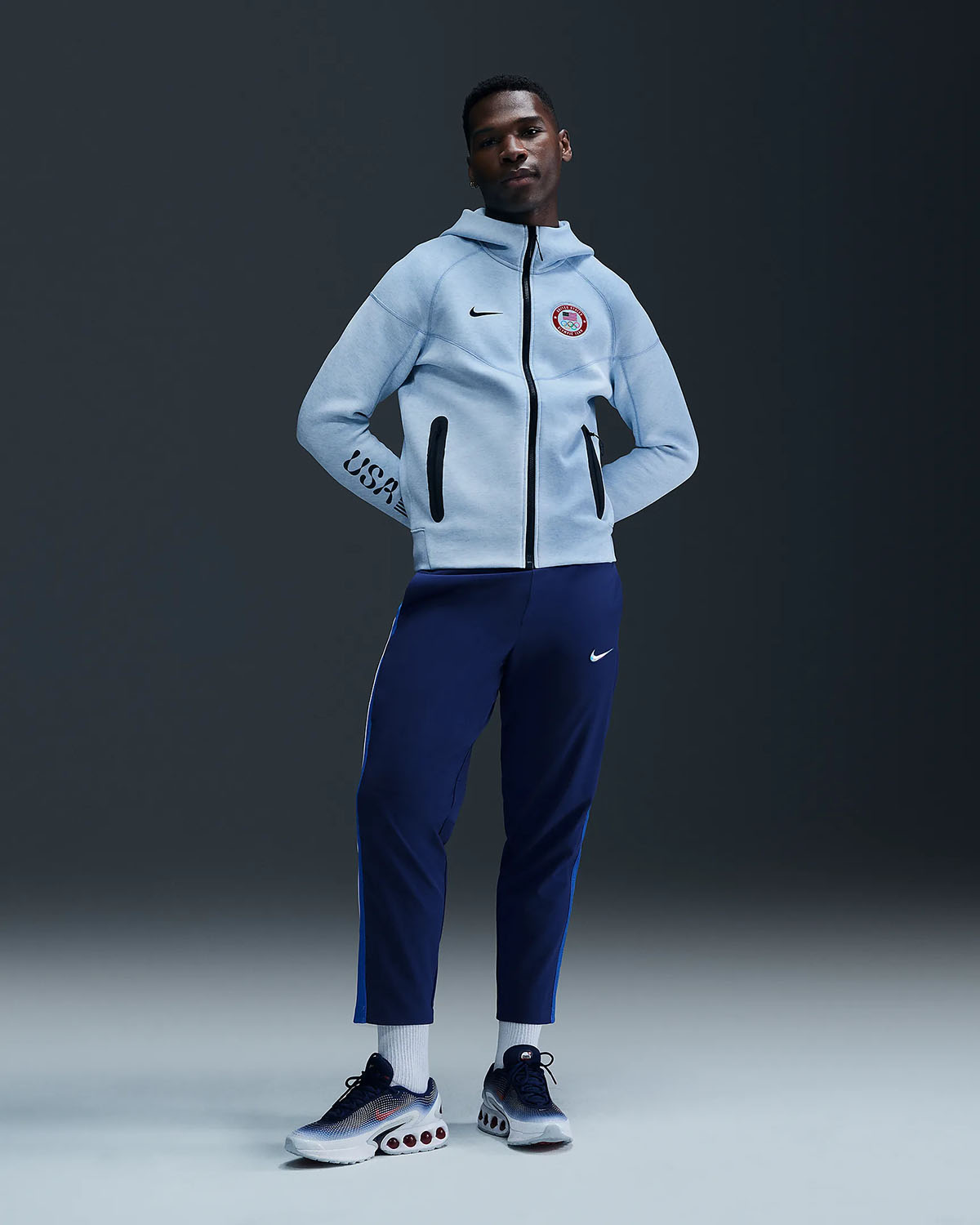 Nike Team USA Tech Fleece Windrunner Full Zip Hoodie Celestine Blue 0