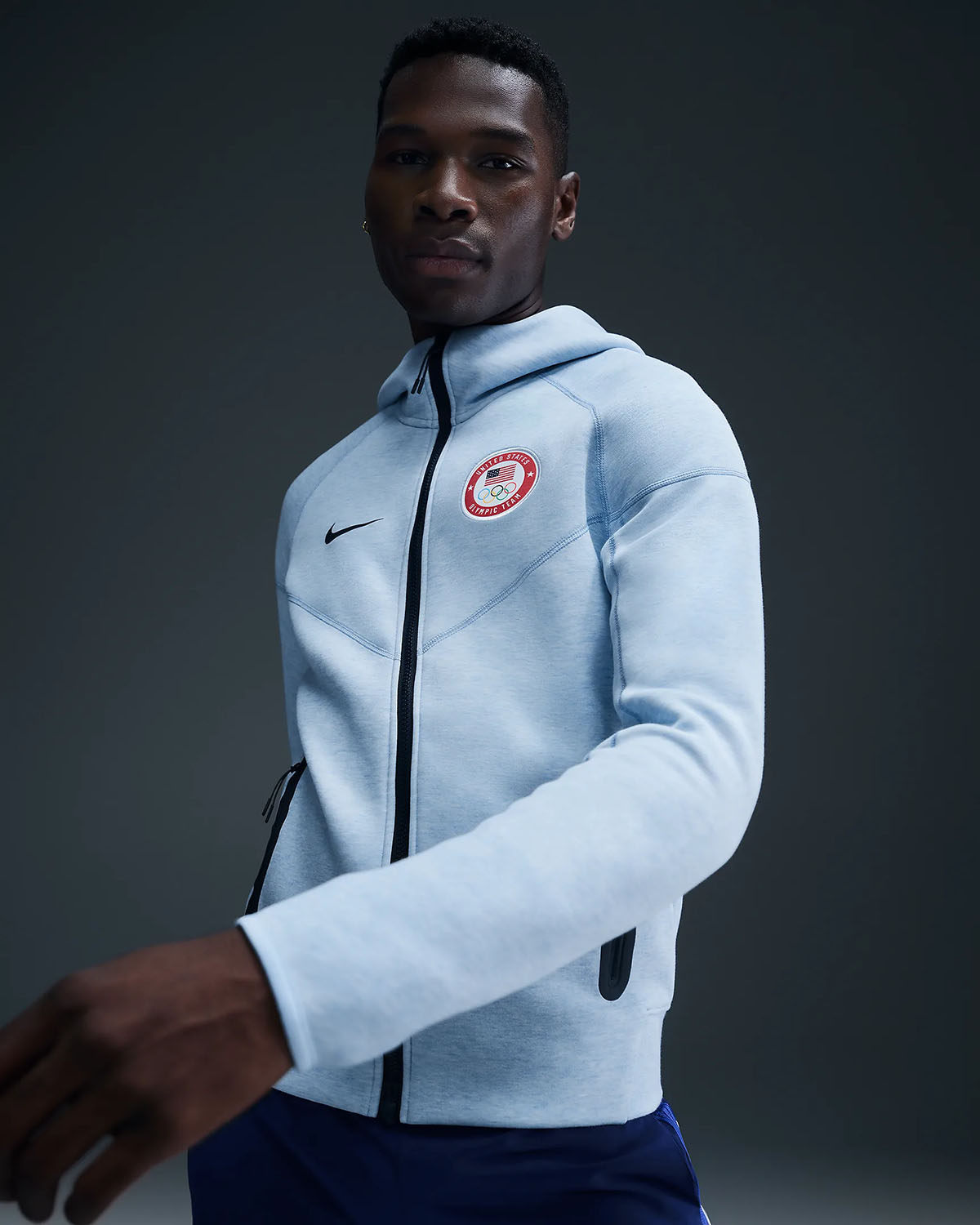 Nike Team USA Tech Fleece Windrunner Full Zip Hoodie Celestine Blue 1