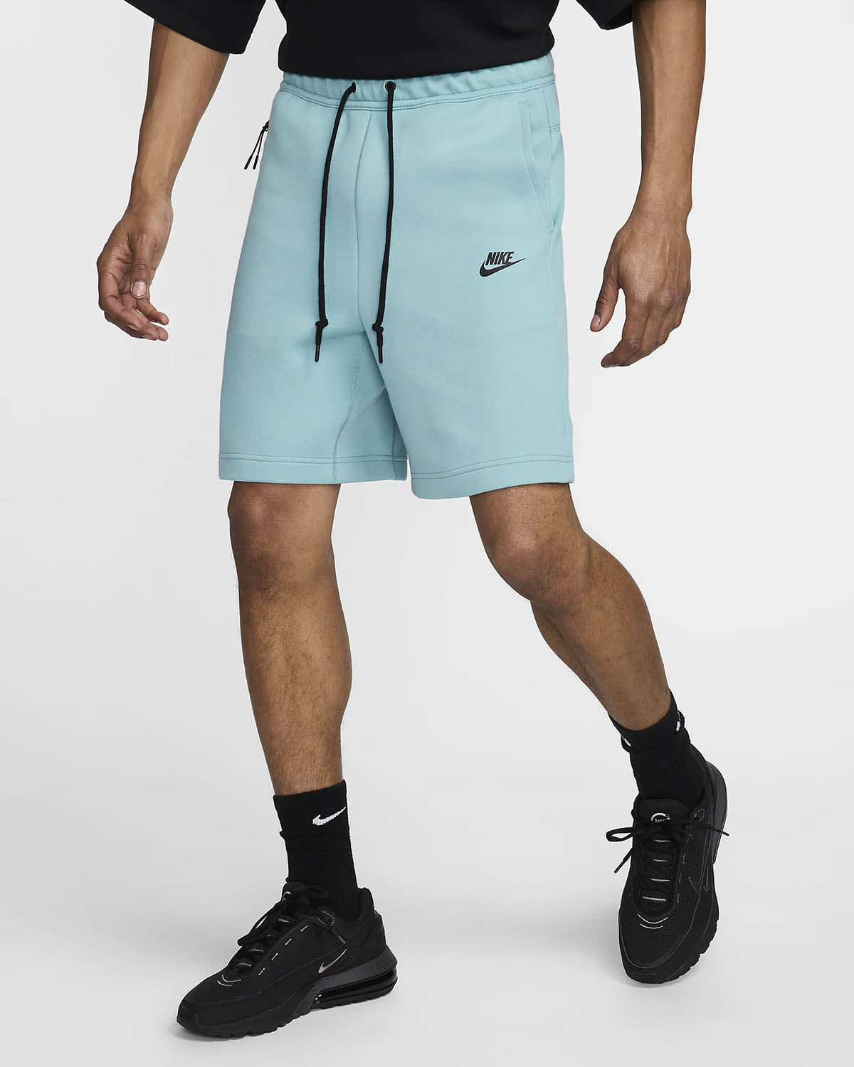 Nike Tech Fleece Shorts Denim Turquoise Black