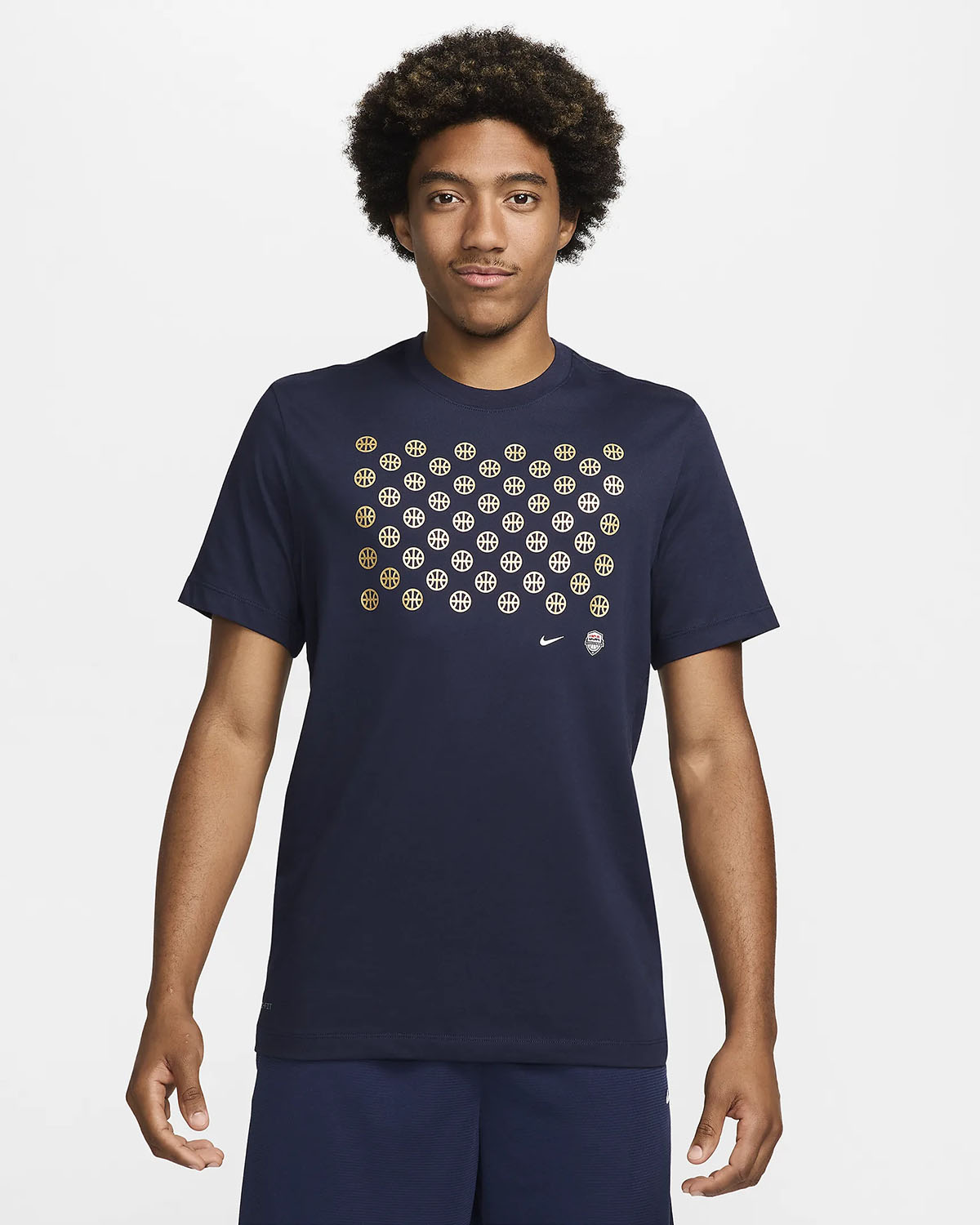 Nike USA Basketball T Shirt Obsidian Gold 1