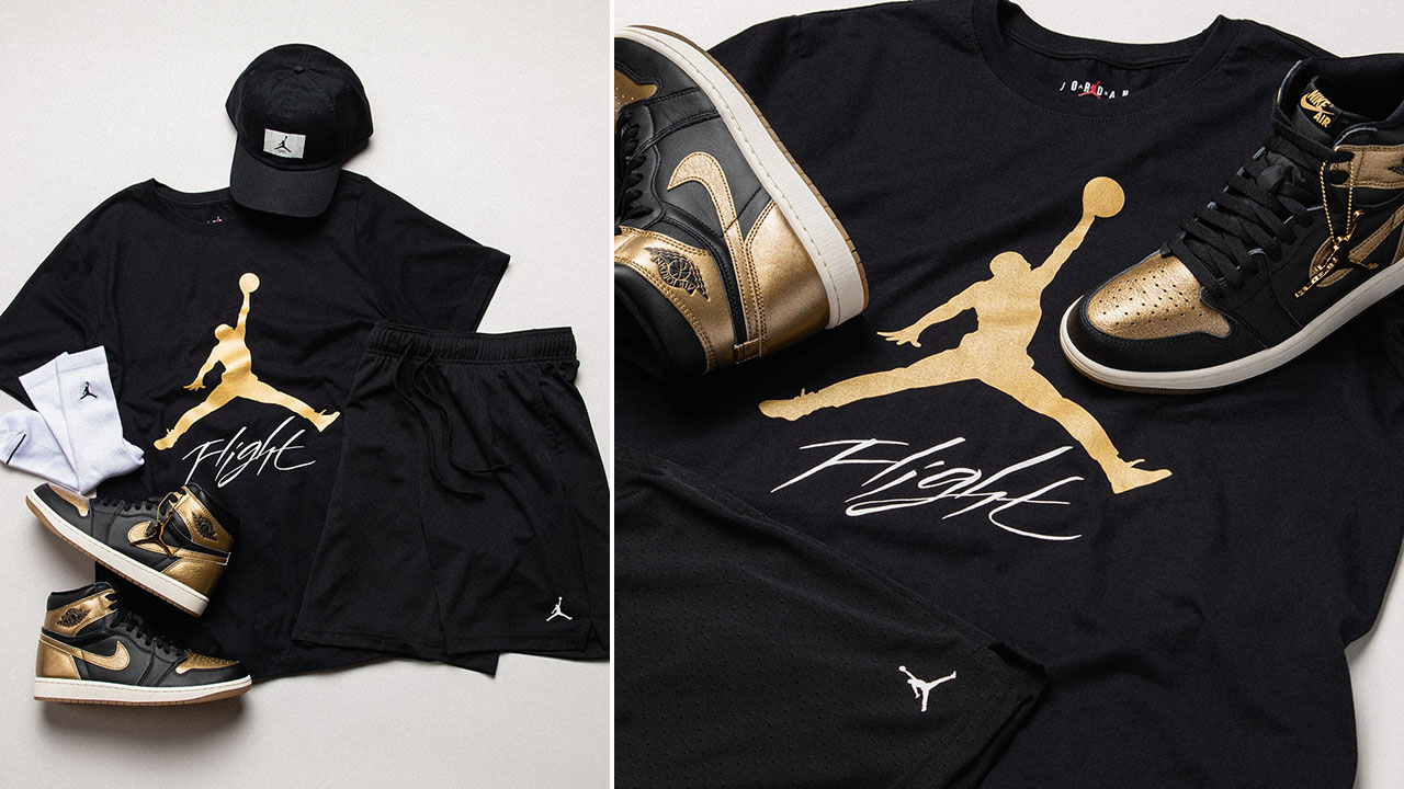 Air Jordan 1 High OG Black Metallic Gold Outfit