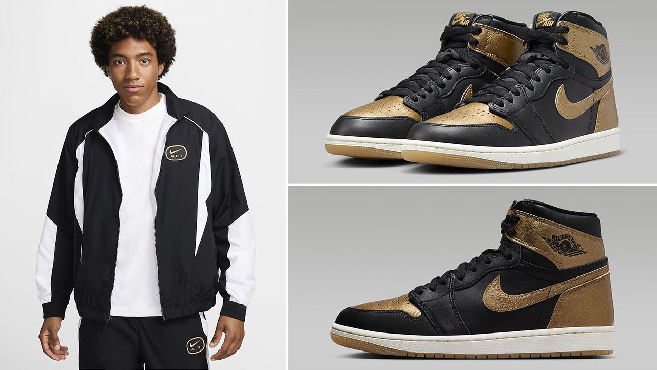 Air Jordan 1 High OG Metallic Gold Nike Jacket