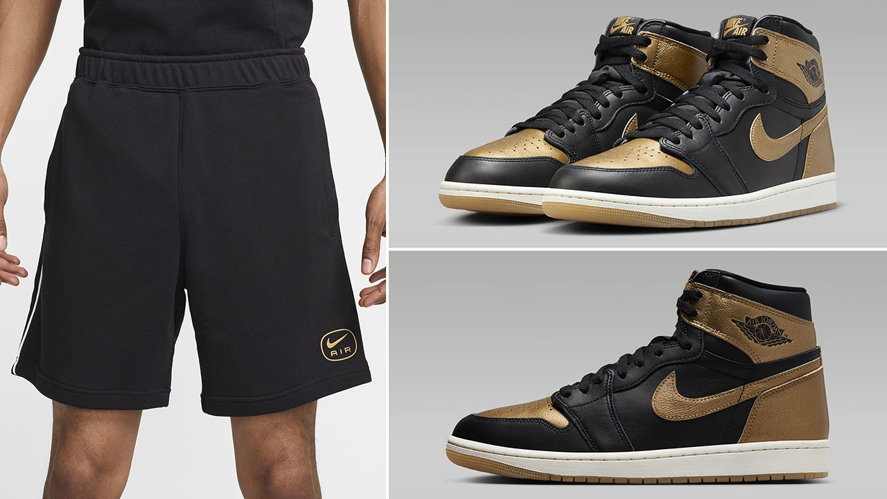 Air Jordan 1 High OG Metallic Gold Nike Shorts