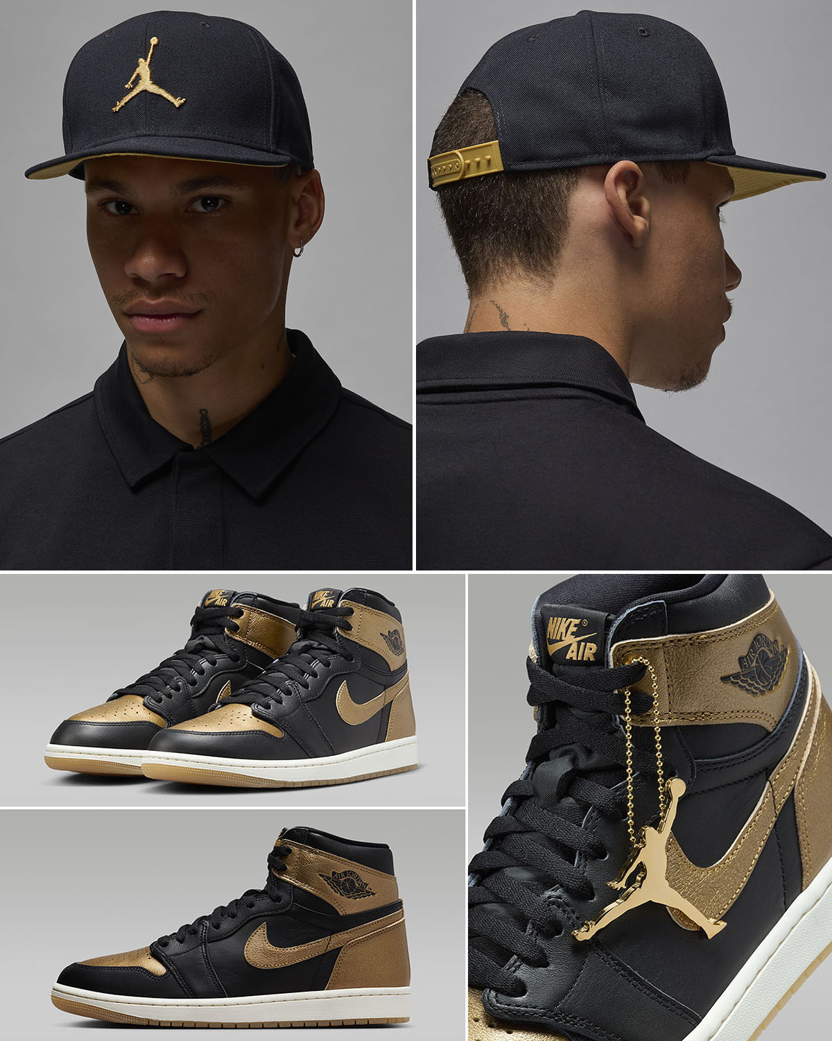 Air Jordan 1 High OG Metallic Gold Snapback Hat Cap