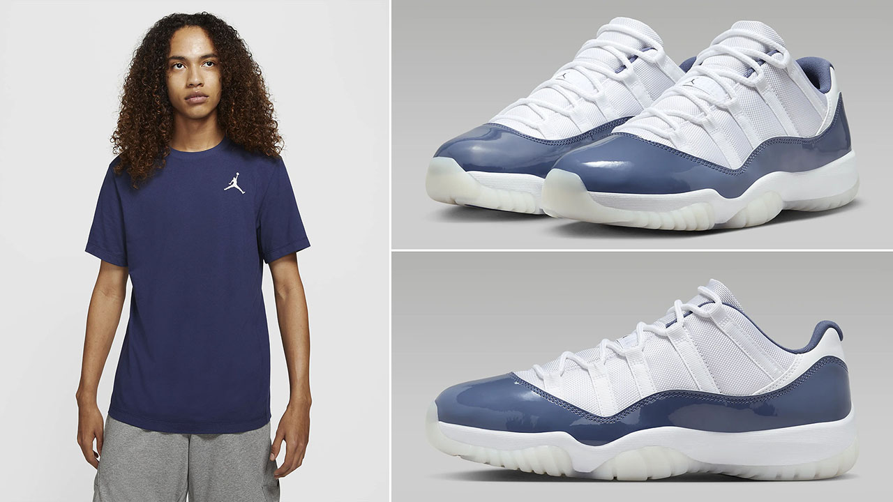 Air Jordan 11 Low Diffused Blue Outfits Shirts Hats Clothing