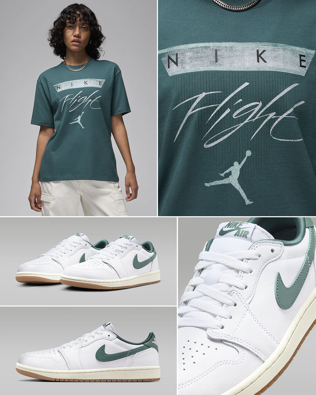 Air Jordan 1 Low OG Oxidized Green Womens T Shirt Outfit