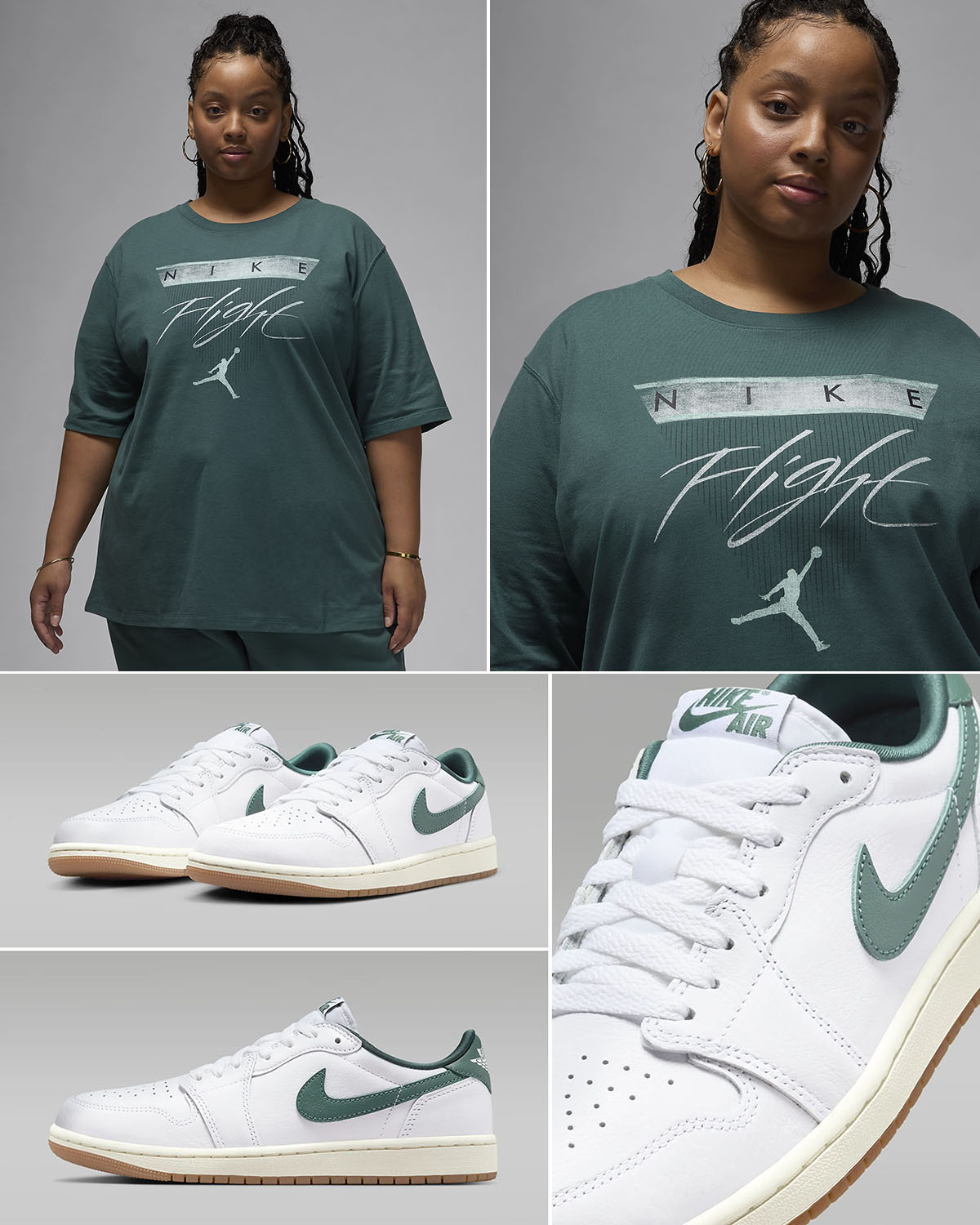 Air Jordan 1 Low OG Oxidized Green Womens T Shirt Plus Size Outfit