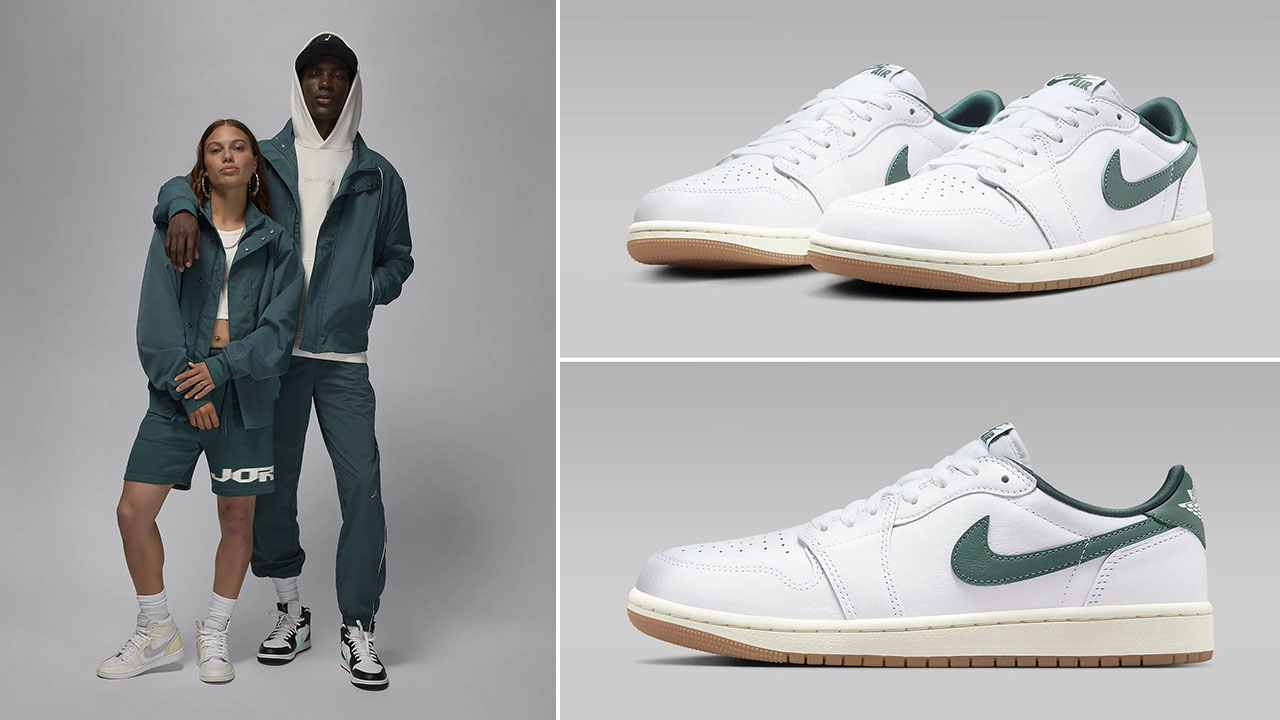 Air Jordan 1 Low OG Oxidized Green Woven Jacket and Pants to Match Sneakers