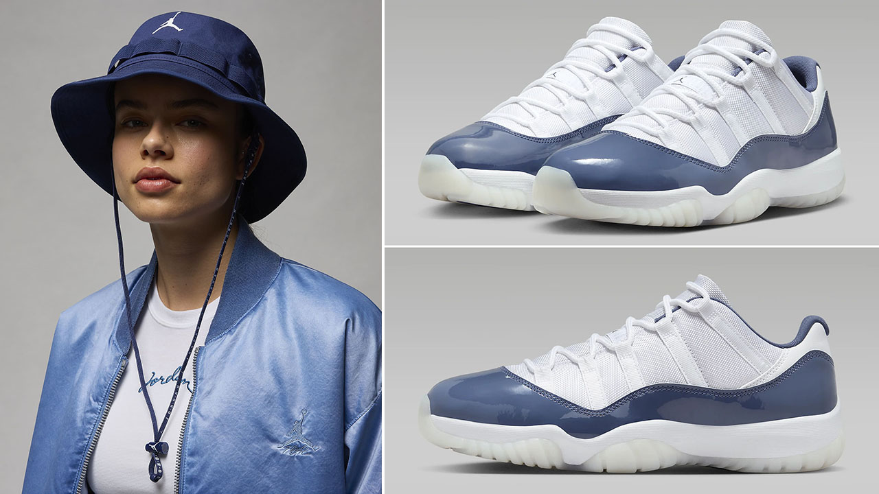 Air Jordan 11 Low Diffused Blue Bucket Hat to Match Sneakers