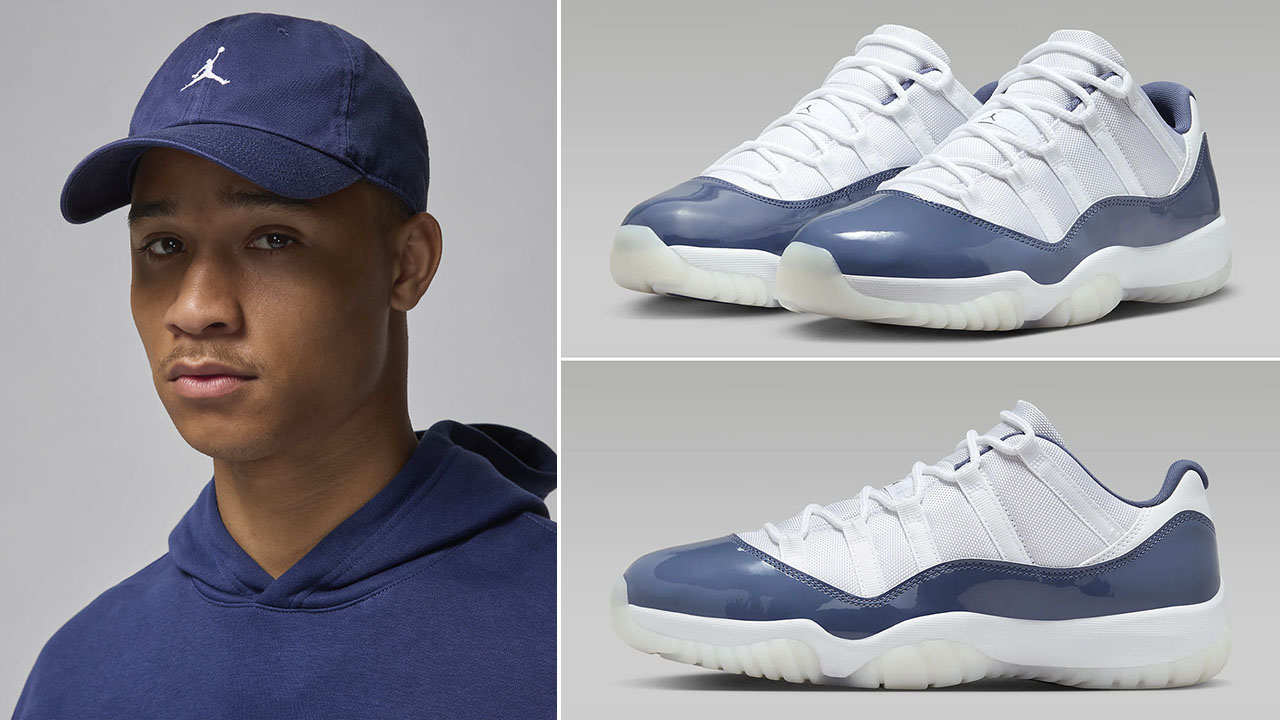 Air Jordan 11 Low Diffused Blue Dad Hat to Match Sneakers