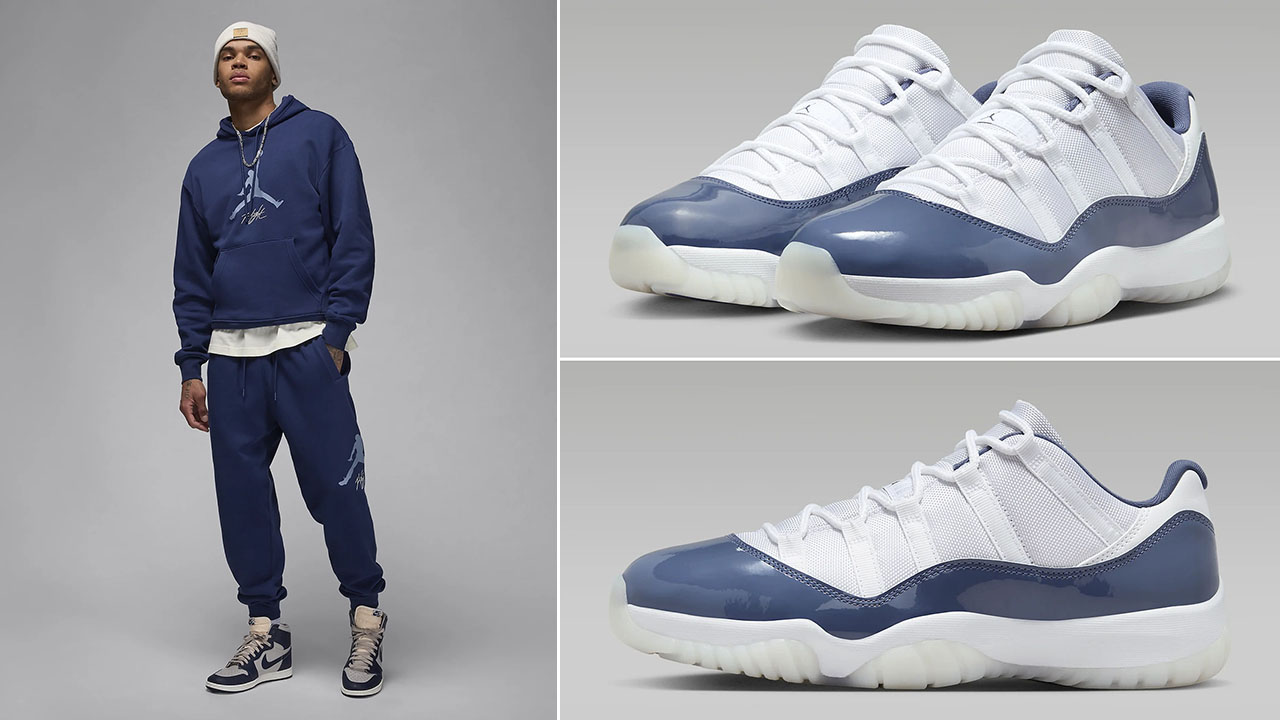 Air Jordan 11 Low Diffused Blue Hoodie and Pants Outfit