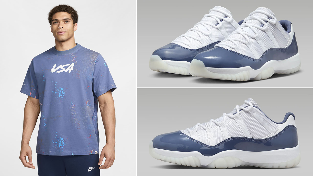 Air Jordan 11 Low Diffused Blue Nike Shirt