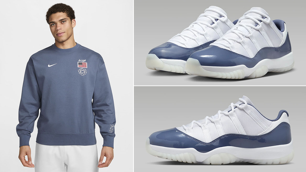 Air Jordan 11 Low Diffused Blue Nike Sweatshirt