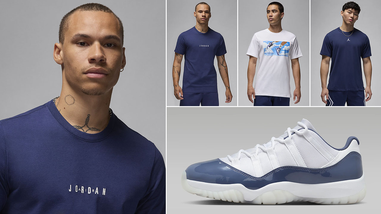 Air Jordan 11 Low Diffused Blue Shirts to Match Sneakers