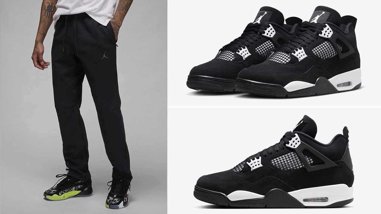 Air Jordan 4 White Thunder Black Fleece Pants