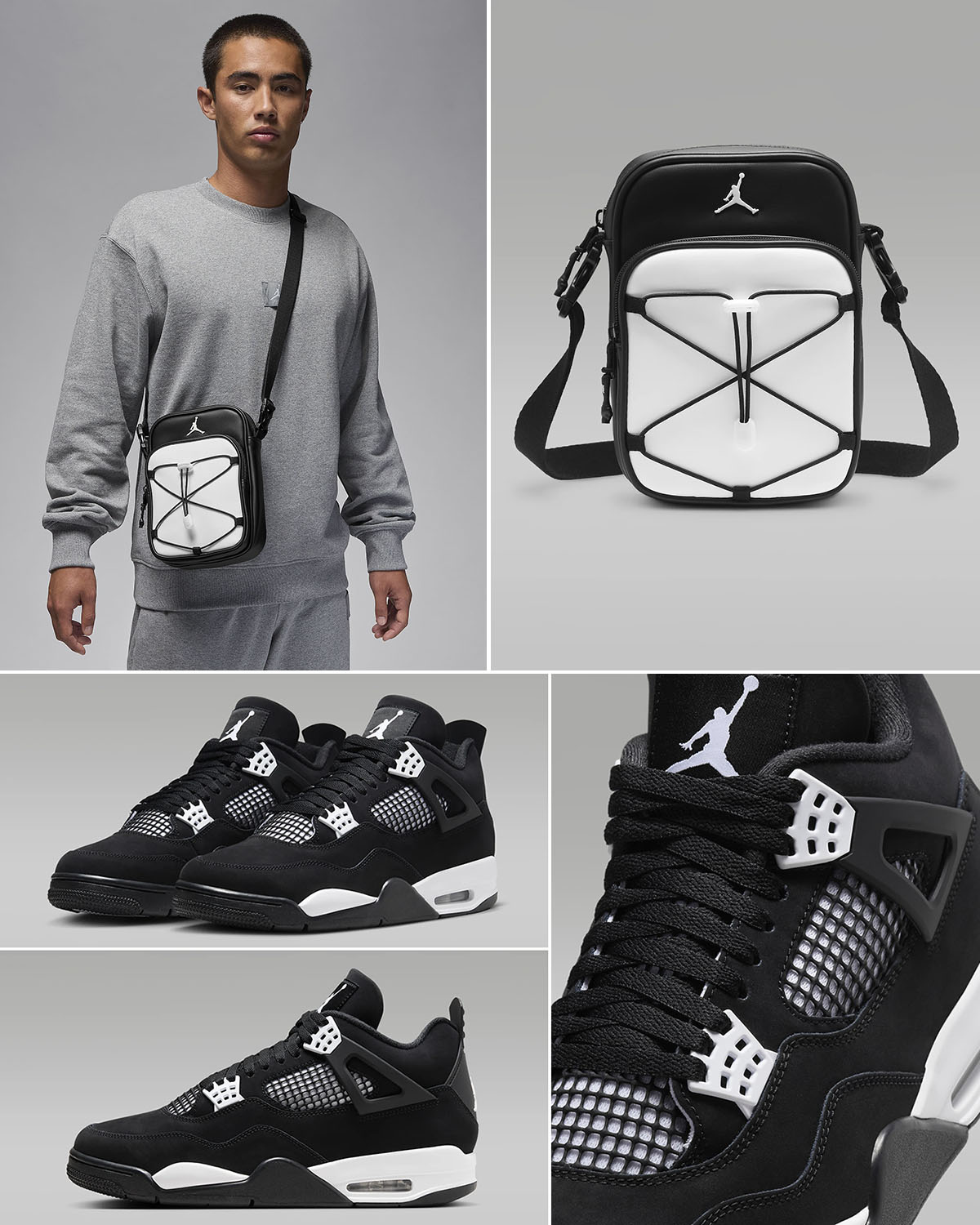 Air Jordan 4 White Thunder Black White Festival Bag