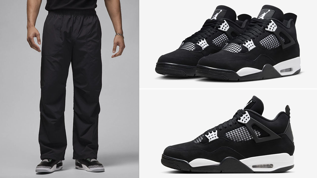 Air Jordan 4 White Thunder Black Woven Pants