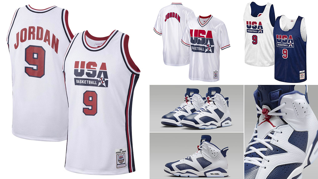 Air Jordan 6 Olympic MIchael Jordan Jerseys Shirt Match