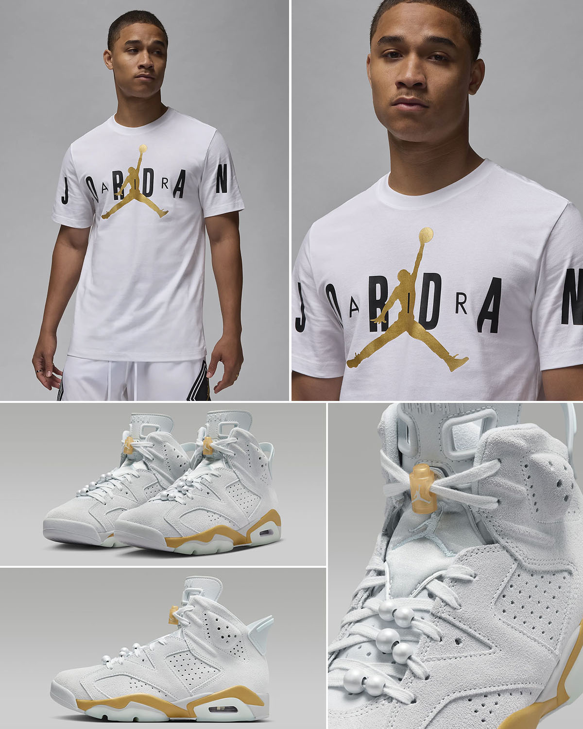 Air Jordan 6 Pearl Paris Olympics T Shirt Outfit