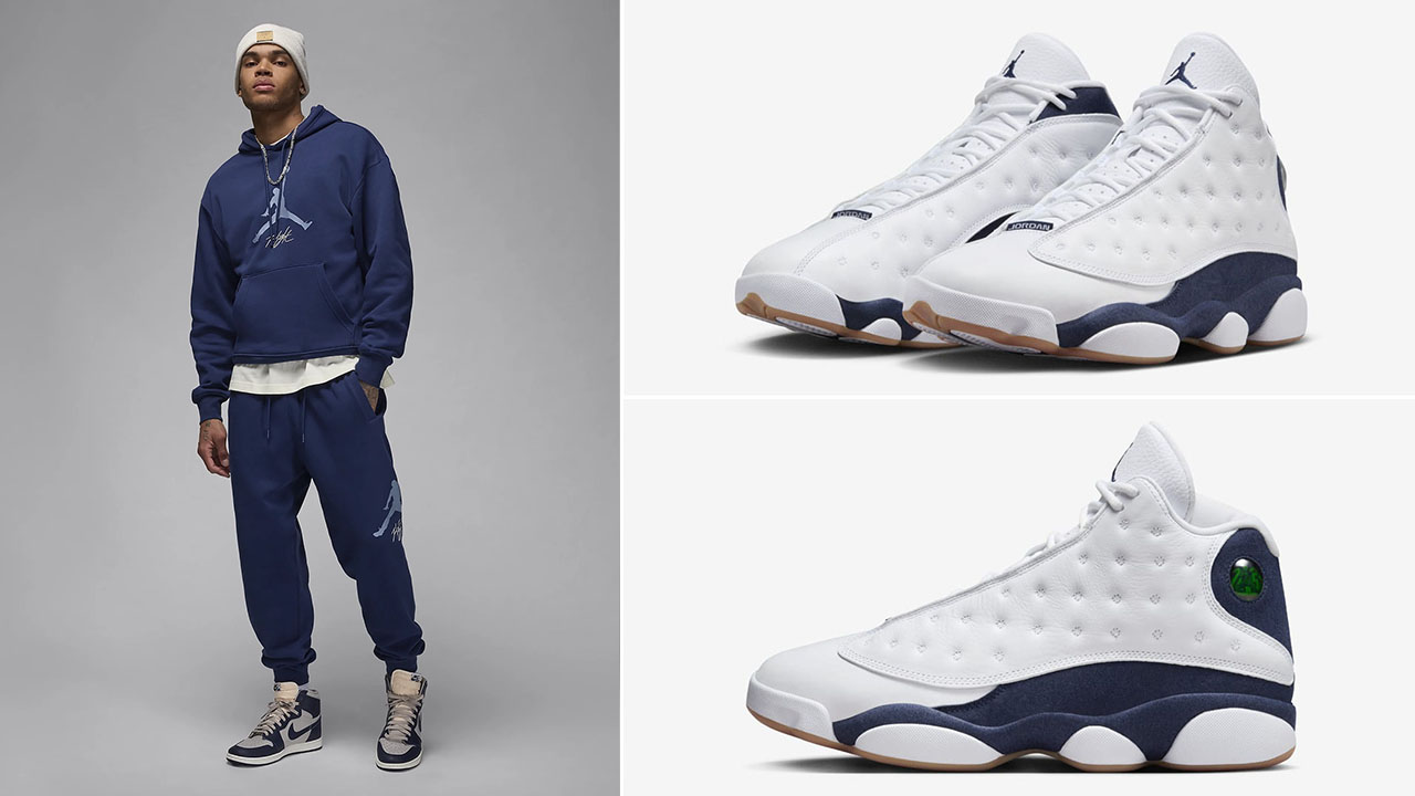 Air jordan 13 Midnight Navy Pullover Hoodie Pants Outfit