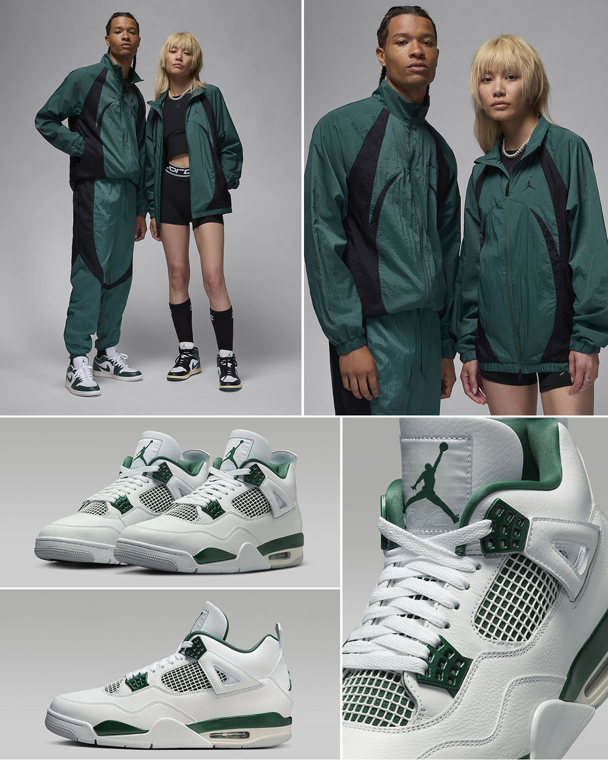 Air jordan 4 Oxidized Green Warm Up Jacket Pants Matching Outfit