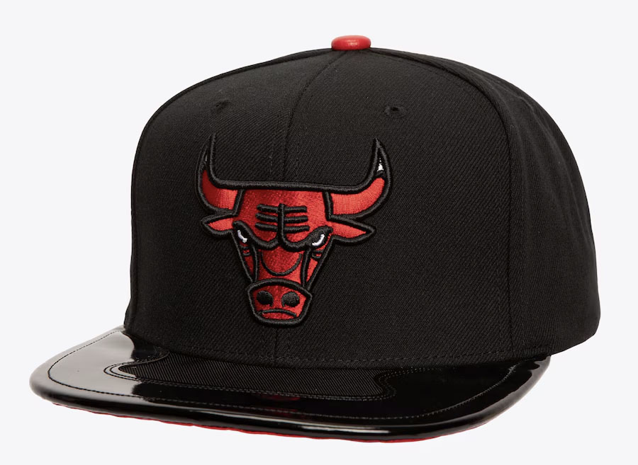 Chicago Bulls Mitchell and Ness Air Jordan 11 Playoffs Bred Sneaker Hook Snapback Hat 1