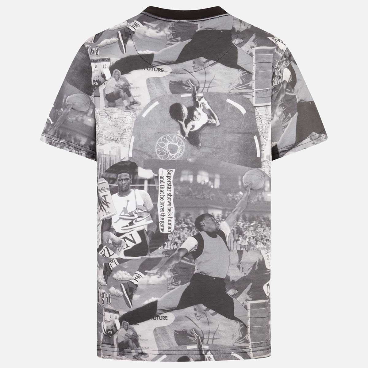 Jordan Brooklyn Collage AOP T Shirt Black White Grey 2