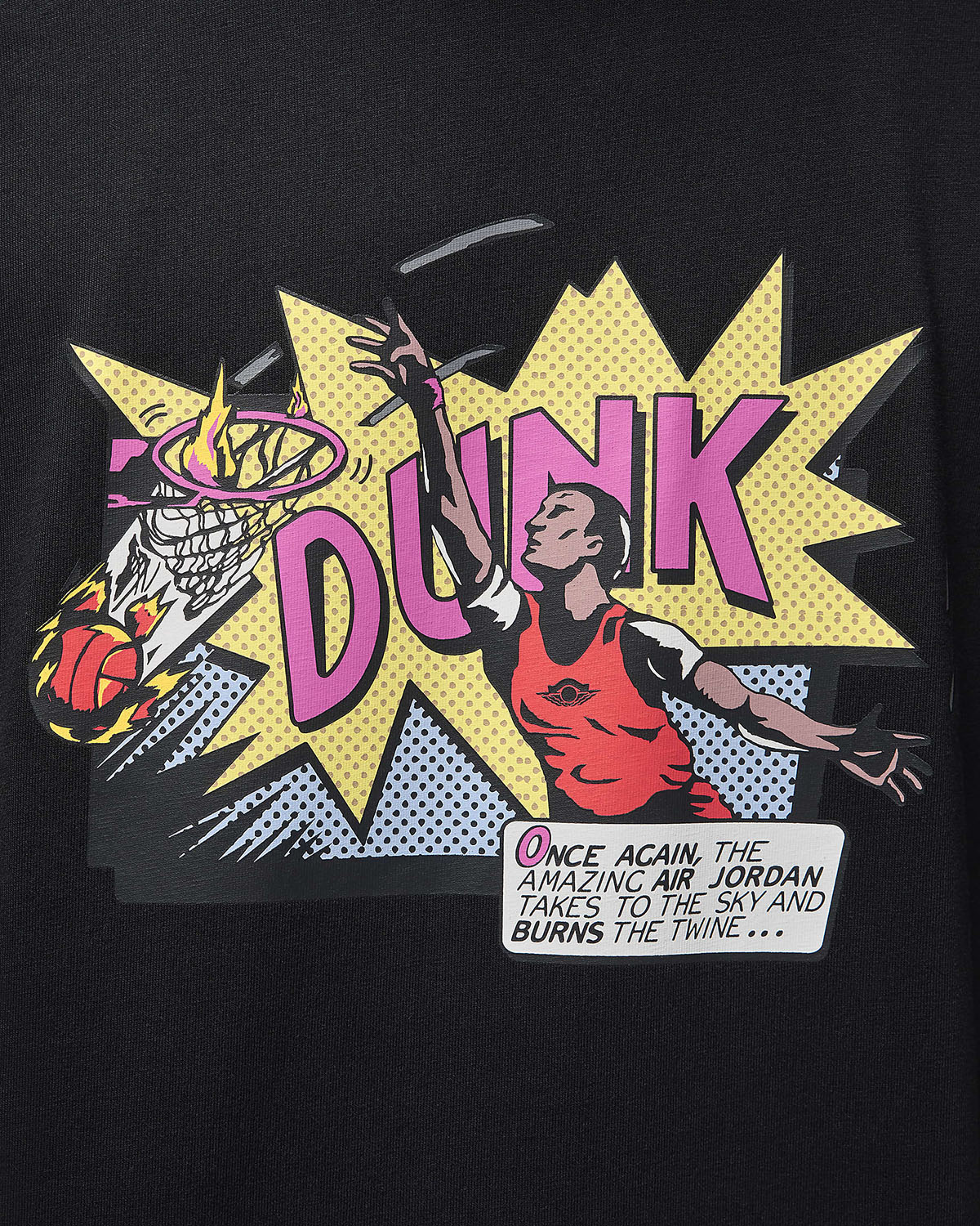 Jordan Cartoon Comic Dunk T Shirt Black 3