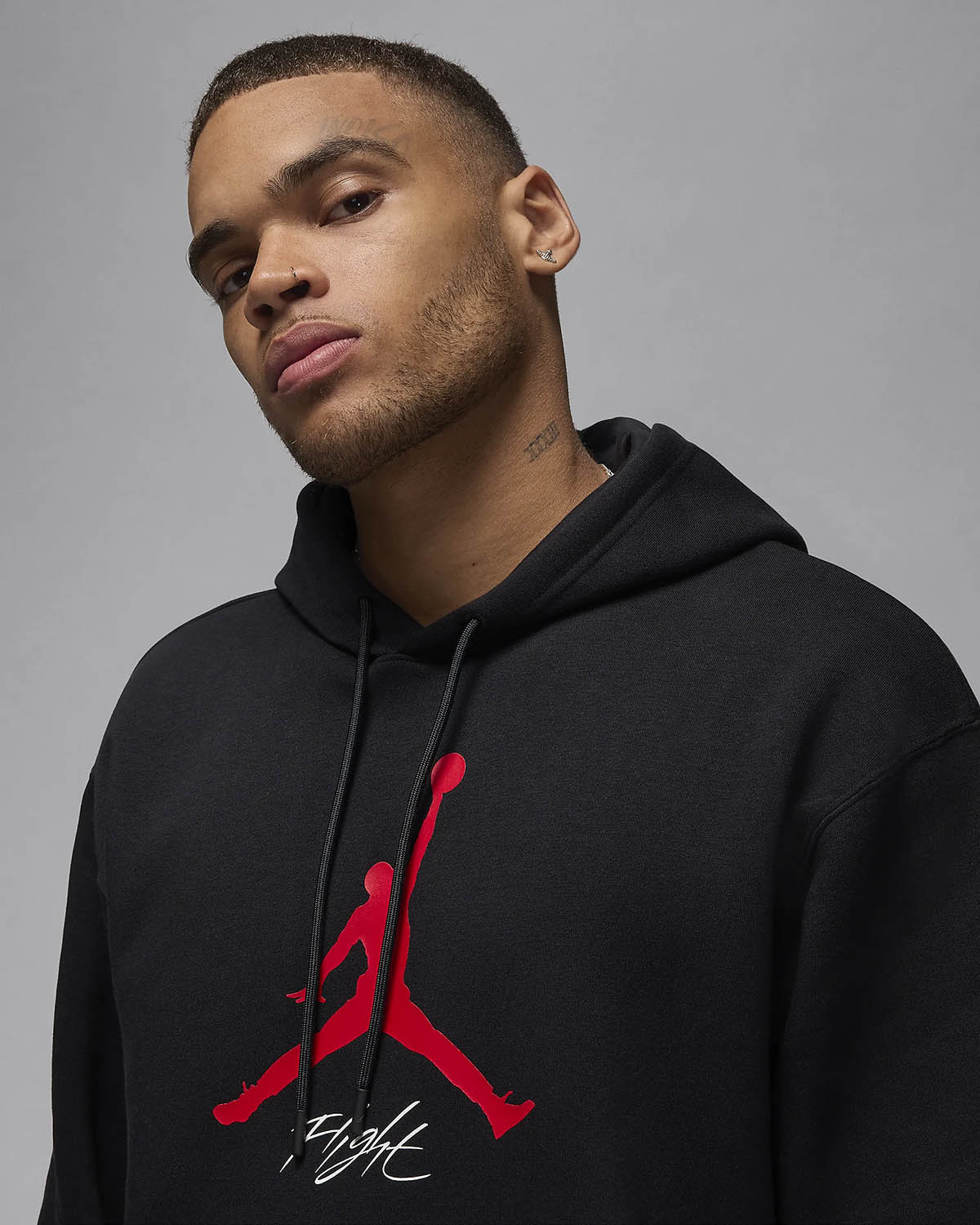 Jordan Essential Fleece Baseline Hoodie Black Gym Red 2