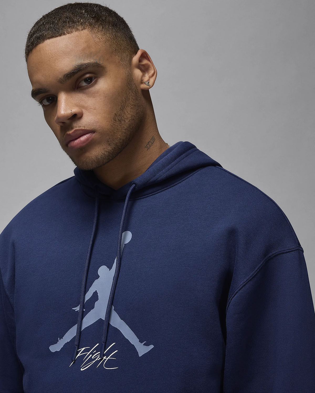 Jordan Essentials Baseline Fleece Hoodie Midnight Navy 2