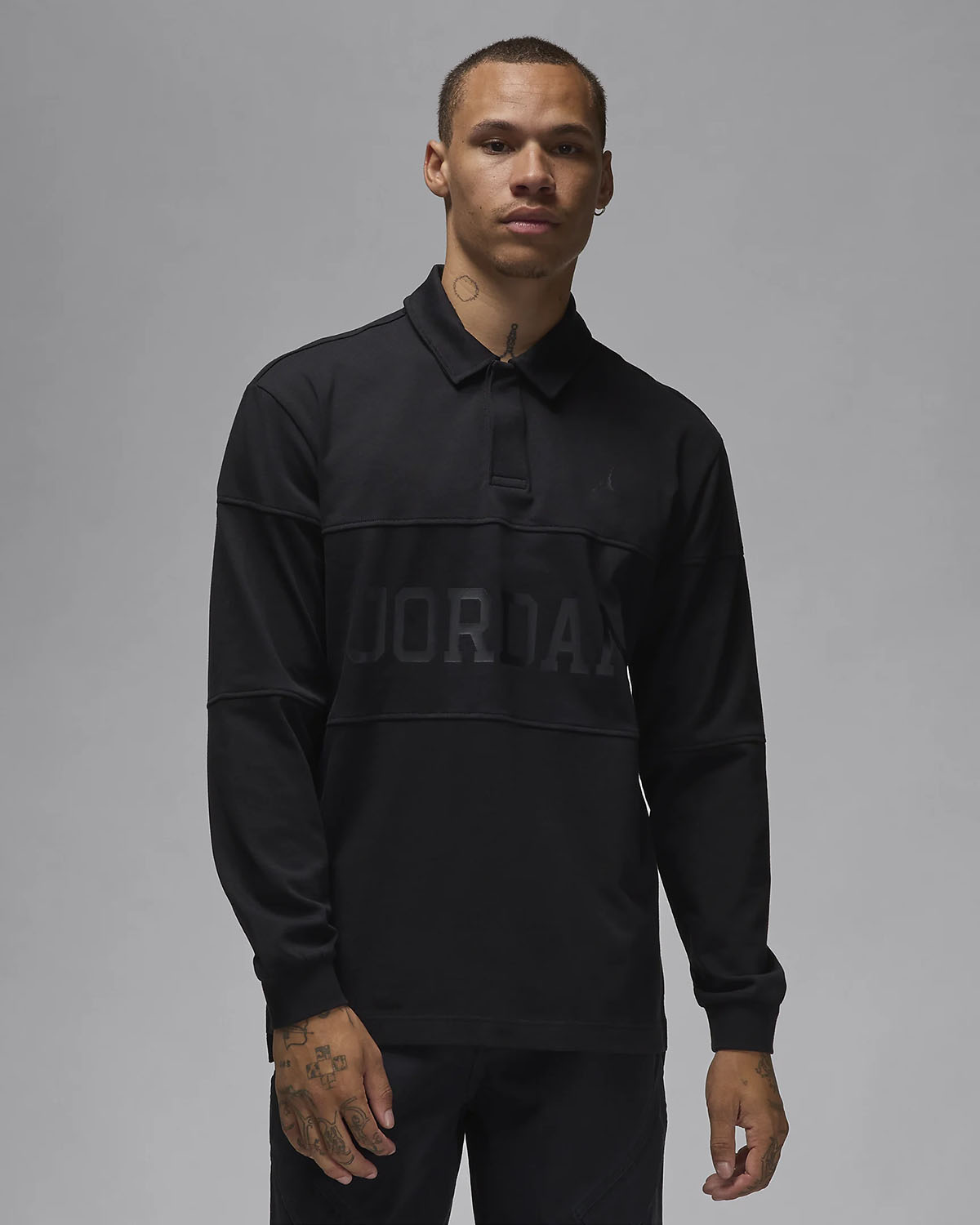 Jordan Essentials Long Sleeve Rugby Top Black 1