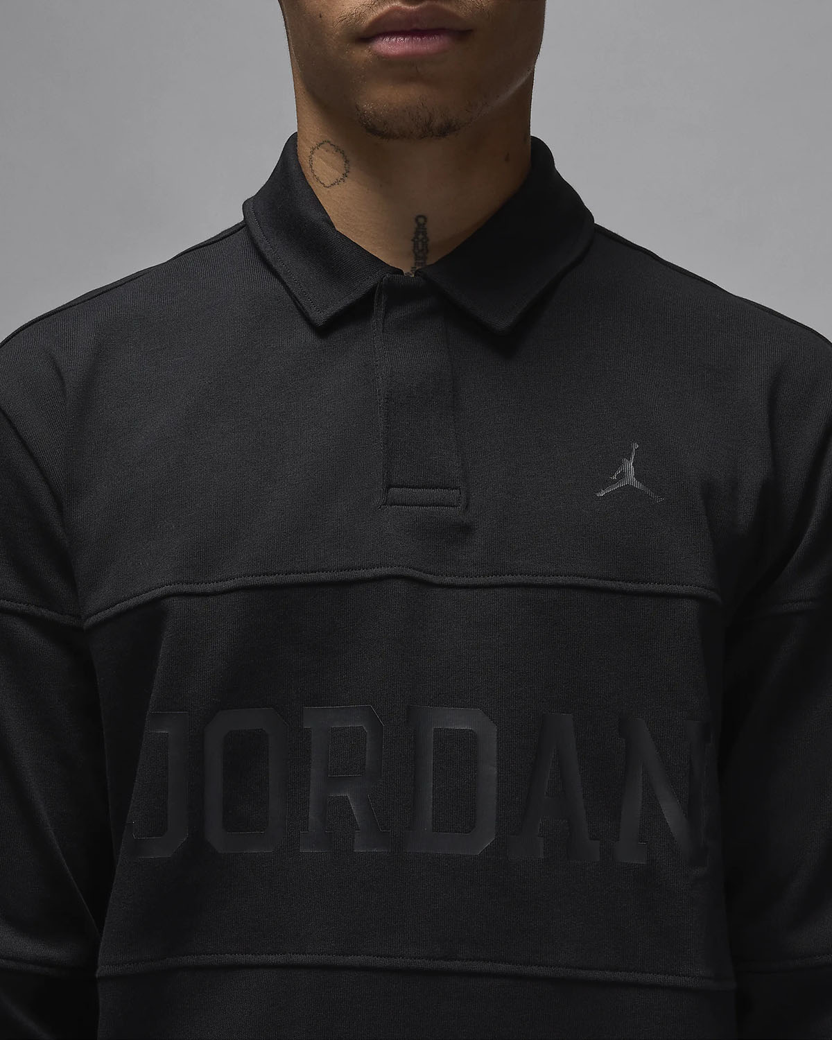 Jordan Essentials Long Sleeve Rugby Top Black 2