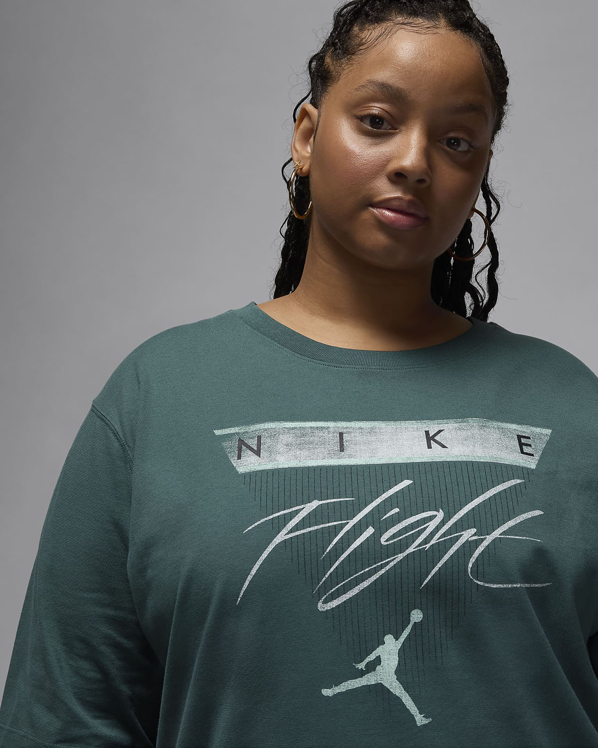 Jordan Flight Heritage Womens T Shirt Plus Size Oxidized Green 1