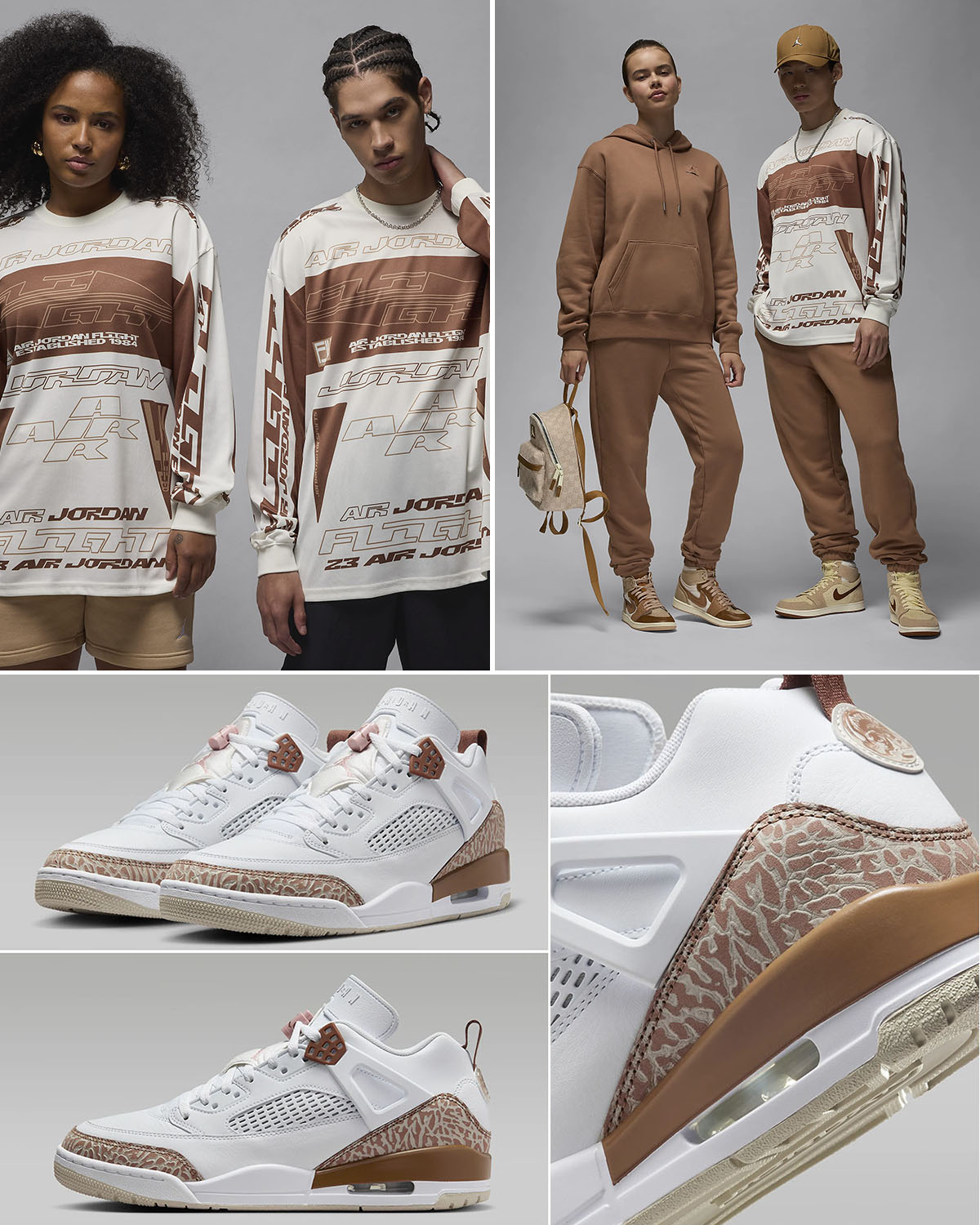 Jordan Spizike Low White Archaeo Brown Outfits