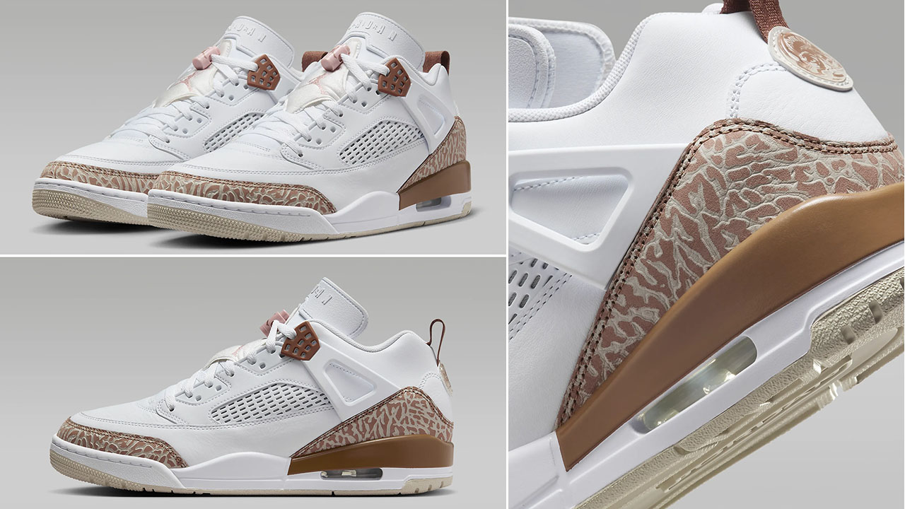 Jordan Spizike Low White Archaeo Brown Sneakers