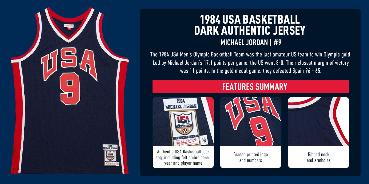 Michael Jordan 1984 USA Basketball Jersey Navy