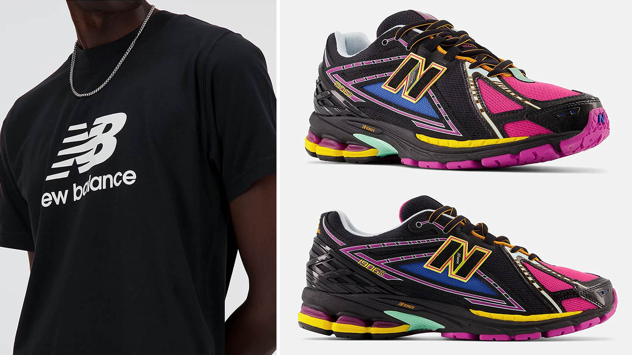 New Balance 1906R Neon Nights Exuberant Pink Black T Shirt Outfit