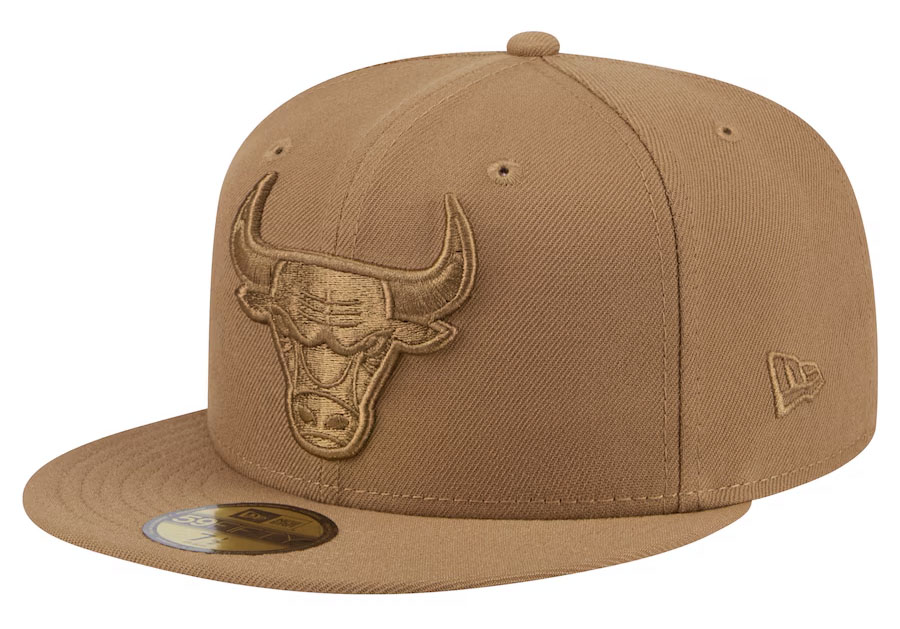 New Era Chicago Bulls Tan Gold 59FIFTY Fitted Hat 1