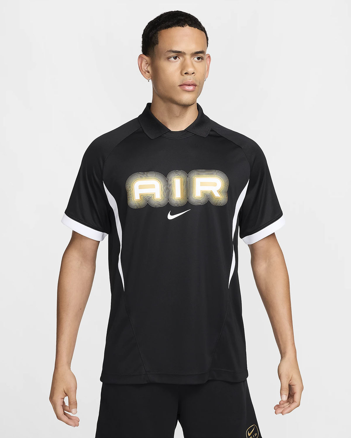 Nike Air Short Sleeve Jersey Black White Metallic Gold 1