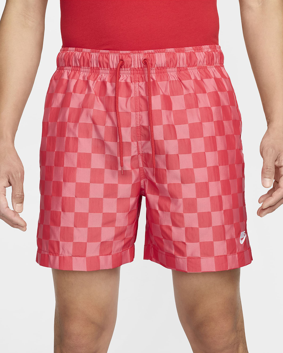 Nike Club Flow Checker Shorts University Red