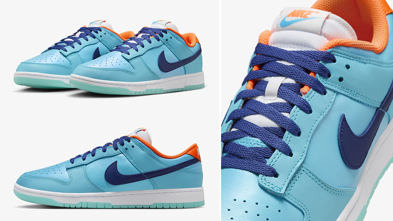 Nike Dunk Low Baltic Blue Deep Royal Orange Sneakers