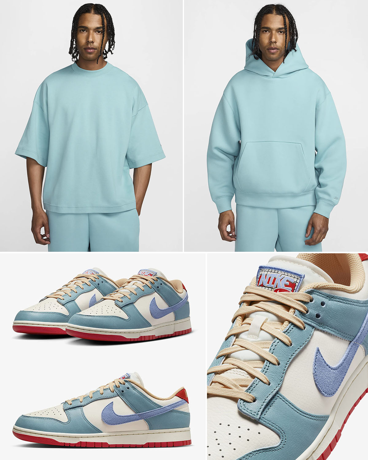 Nike Dunk Low Pale Ivory Denim Turquoise Outfits