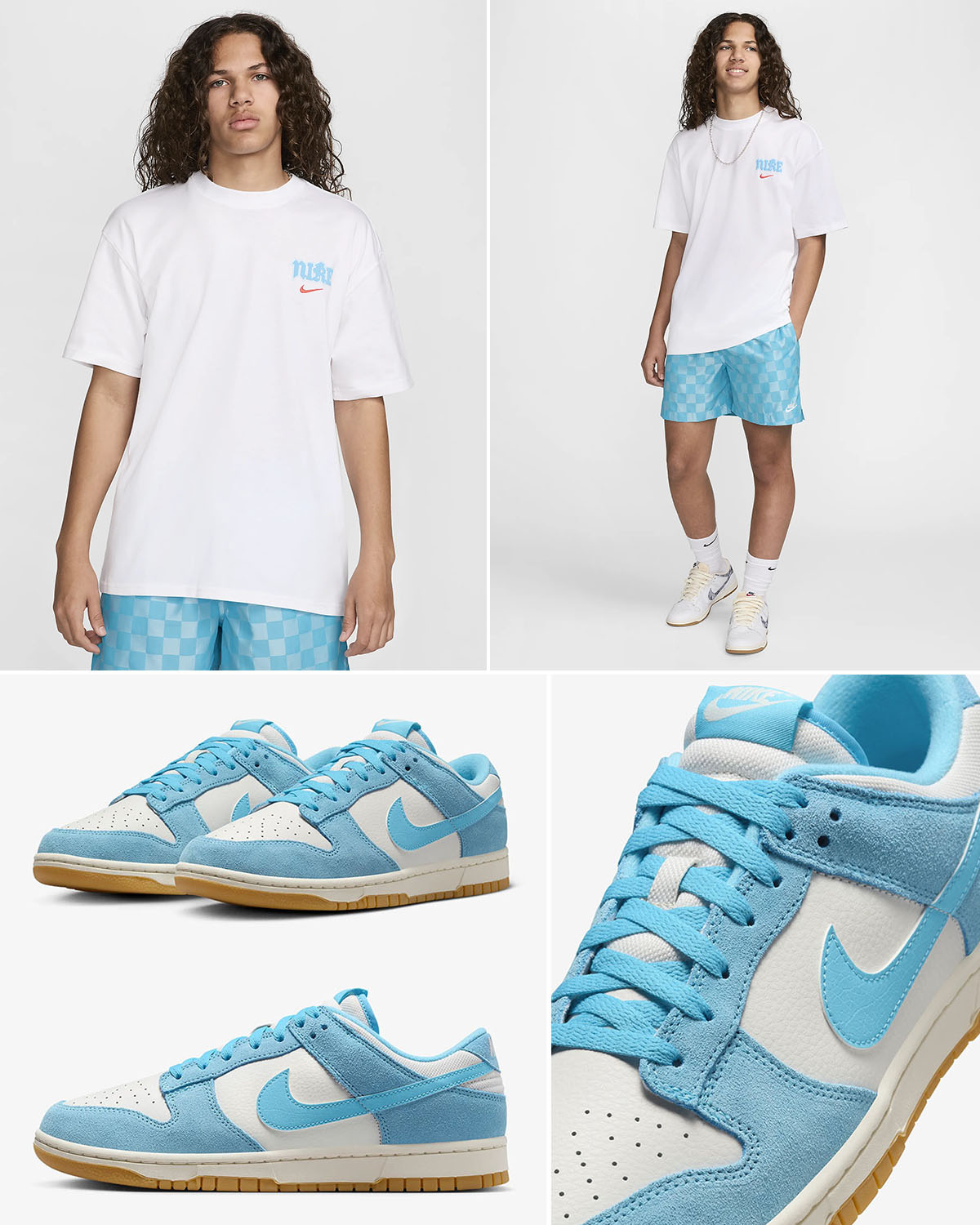 Nike Dunk Low Phantom Baltic Blue Outfits