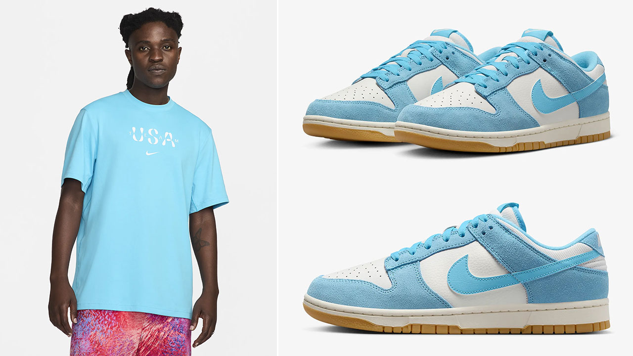 Nike Dunk Low Phantom Baltic Blue Shirt Outfit 1