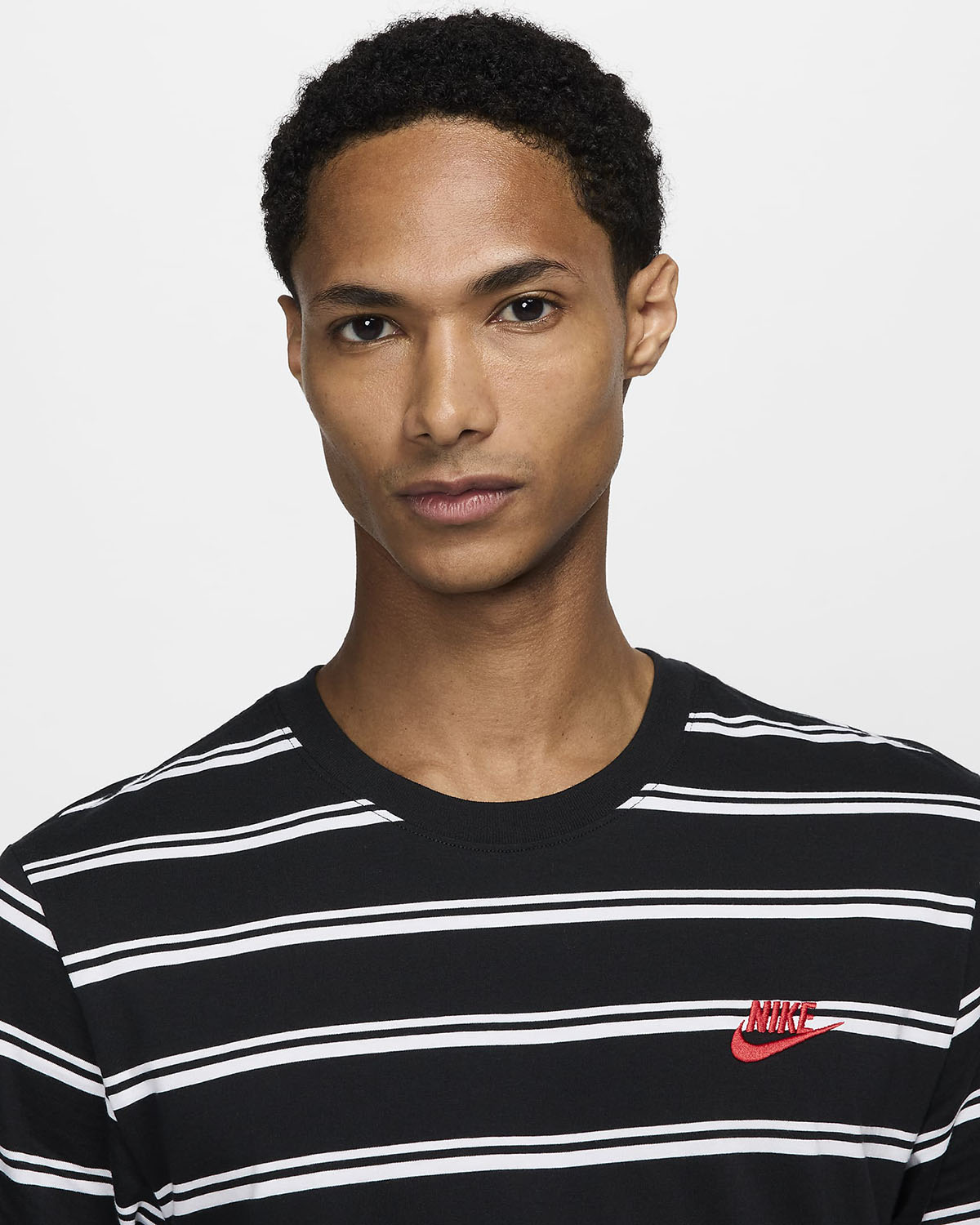 Nike Sportswear Striped T Shirt Black White 2